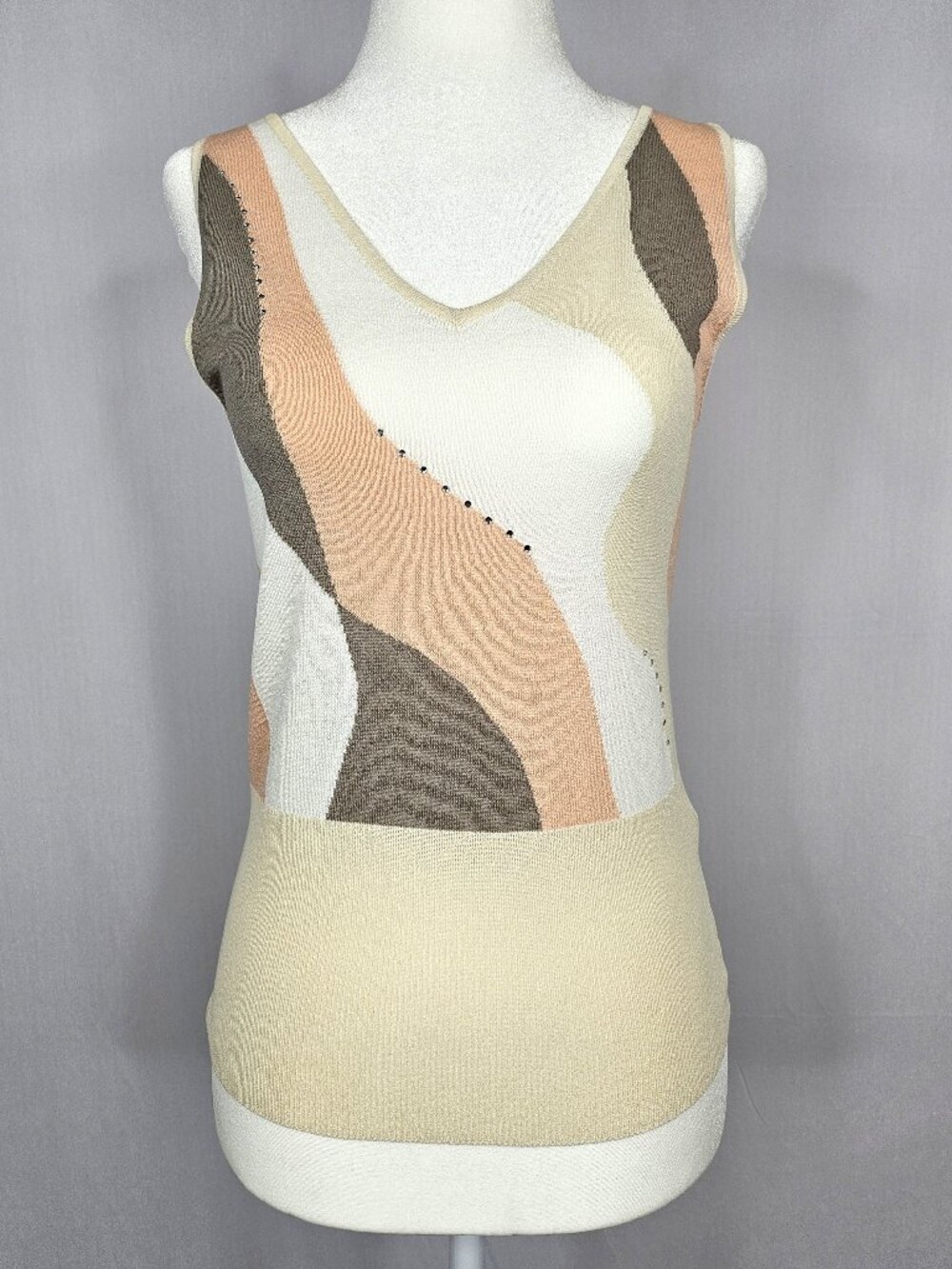 The Limited | Crystal Embellished Colorblock Knit Tank Top | Small